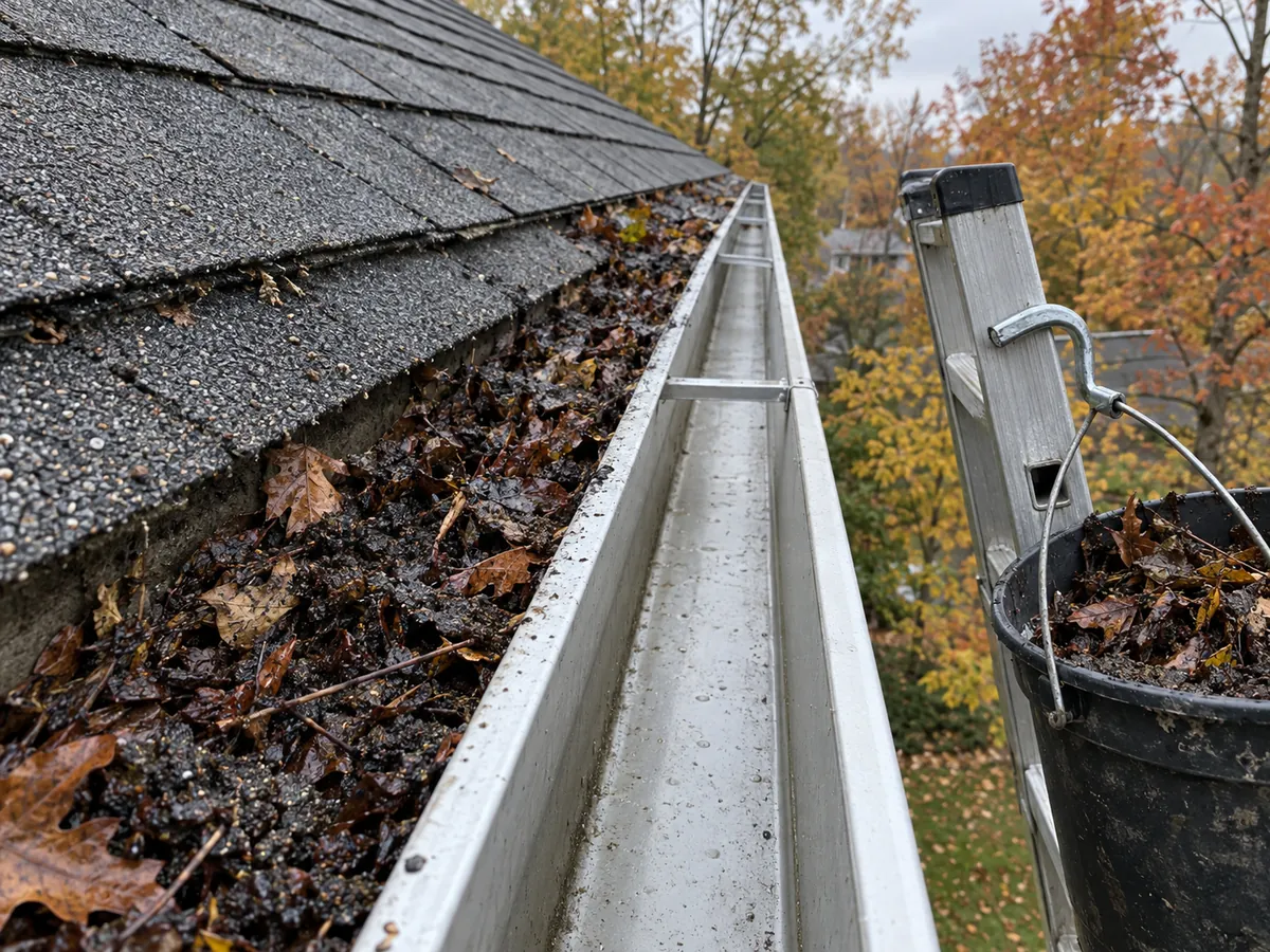 Gutter run along a roofline