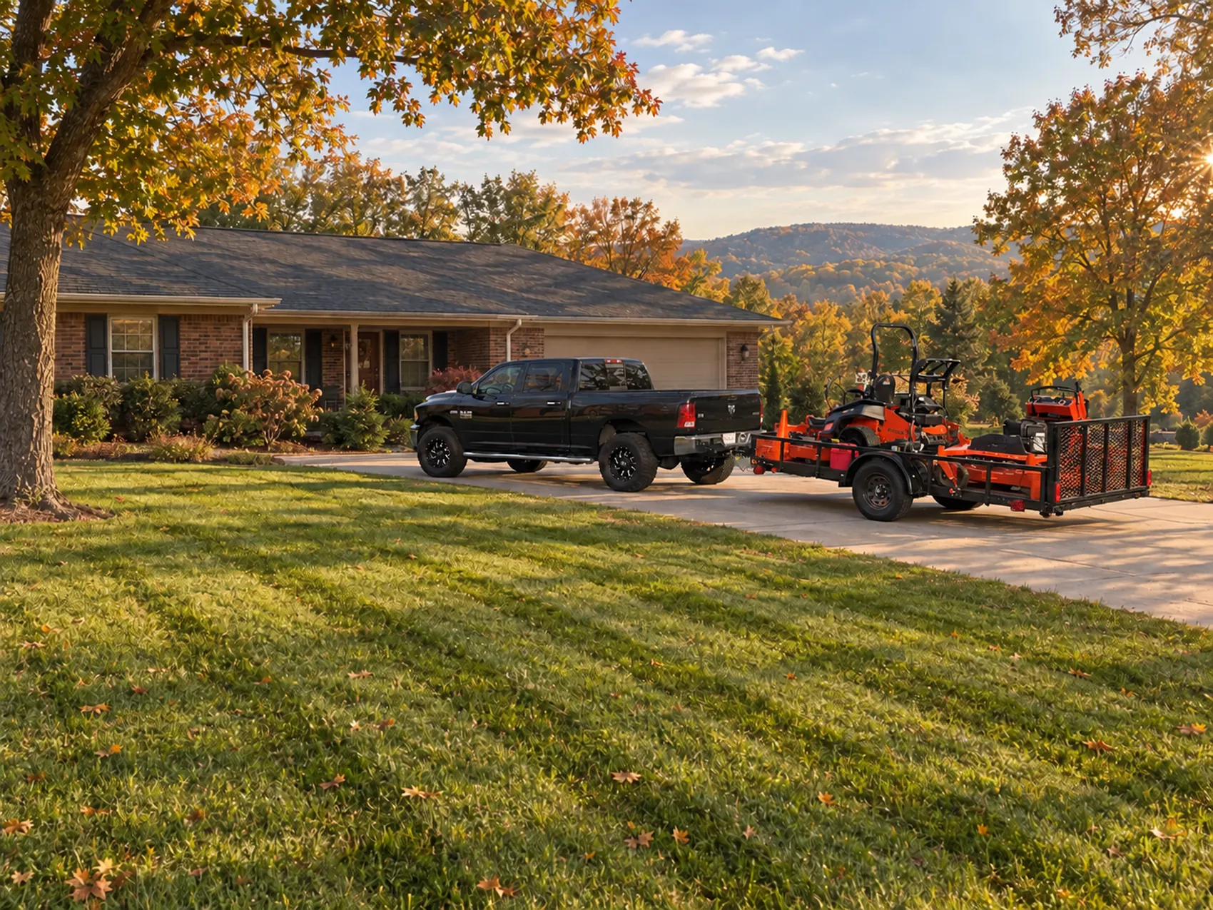 Well-kept family home with a trimmed lawn